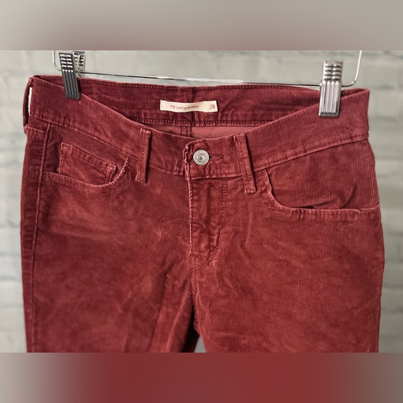 Levis 710 Super Skinny Corduroy Jeans | Rust Red | Sz Womens 28 - Picture 4 of 16